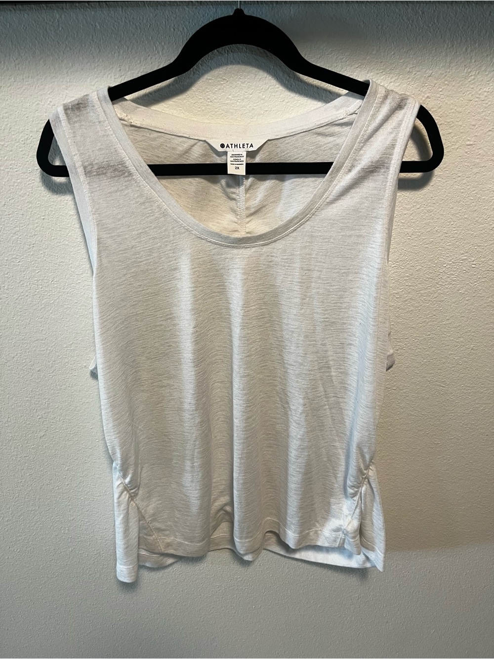 Athleta White Rouched Tank Top